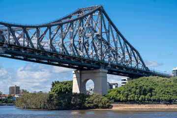 Story Bridge over the Brisbane River on a warm sunny day