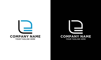 LE monogram logo design - obrazy, fototapety, plakaty