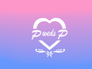 Alphabet p and p logo couple name for wedding save data monogram bride and groom.