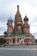 St. Basil's Cathedral is located in Red Square. It was built between 1555-1561 by Ivan the Terrible. Moscow, Russia.