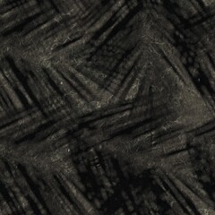 Seamless abstract print of botanical leaf shadows over abstract surface design. High quality illustration. Tropical palm leaves showing in the negative space between sunlight rays overlaid on design.