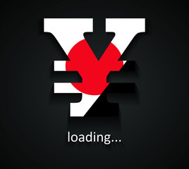 Yen loading with Japanese flag, money coming to me background template