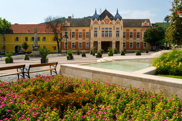 Fototapeta na wymiar The building of municipality in Szekszard, in Hungary