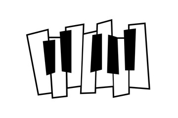 Vector Piano keys, keyboard illustration for music logo