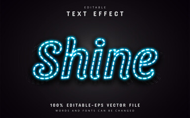 Blue shine neon text effect