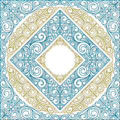 Decorative ornate vintage design blank card