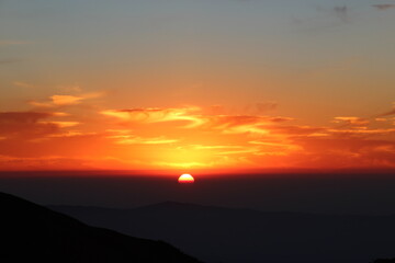 Dawn, Sunrise as seen from top of a Himalayan mountain