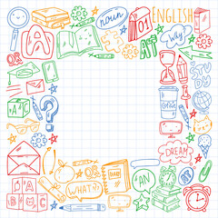 Fototapeta premium Young kids. School children. English courses. English language.