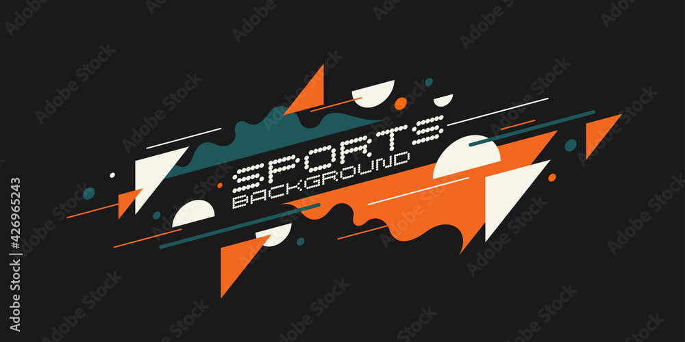 Poster sports poster. abstract background with dynamic shapes. vector template