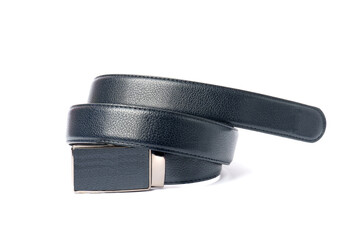 leather belt isolated on white . clothing accessory