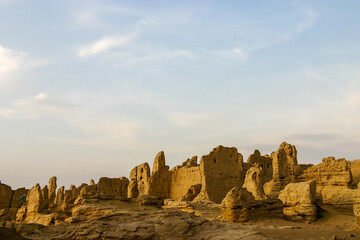 Ancient Ruins of Jiaohe City on the Silk Road in Xinjiang, China