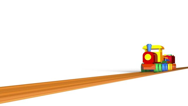 Colorful Toy Train Isolated on White Background - 3D Illustration