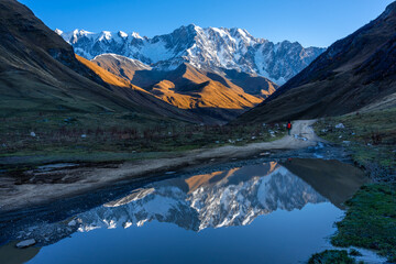 Mountain range with reflection landscape in Georgia - 426969024