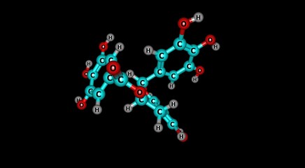 Epigallocatechin gallate molecular structure isolated on black