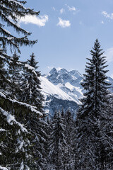 Fototapeta na wymiar Breathtaking peaks of the Allgäuer Alps.