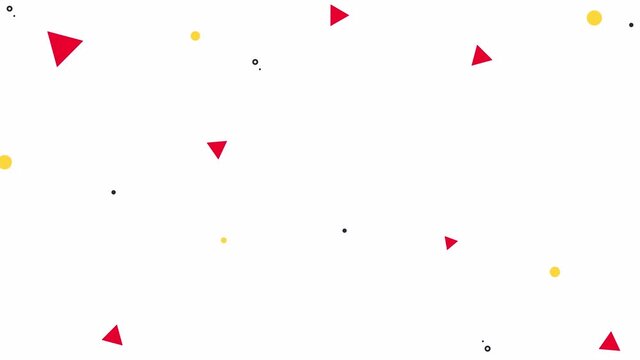 4K Seamless loop Bright modern abstract retro background with multicolored simple moving geometric shapes . Seamless loop