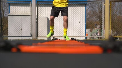 Close-up of Soccer Player Doing Dynamic Warm Up For Football/Soccer Training