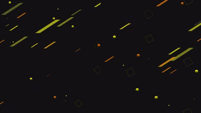4K Seamless loop Bright modern abstract retro background with multicolored simple moving geometric shapes . Seamless loop