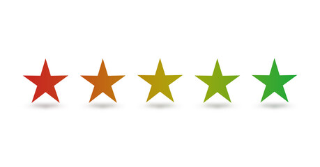 Level by five star concept, Customer Experience Concept, positive customer feedback testimonial.