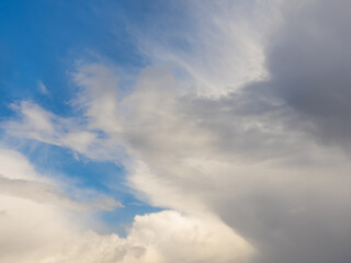 Fototapeta na wymiar Sky sketch, light gray clouds in blue sky
