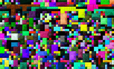 Visual geometric background with fantasy color grid and shadows