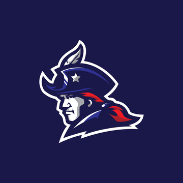 Patriot mascot logo design vector with modern illustration concept style for badge, emblem and tshirt printing. Head patriot illustration for sport team.
