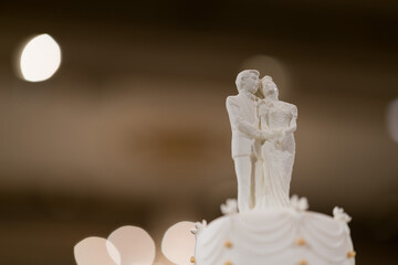 Wedding doll on cake, love couple