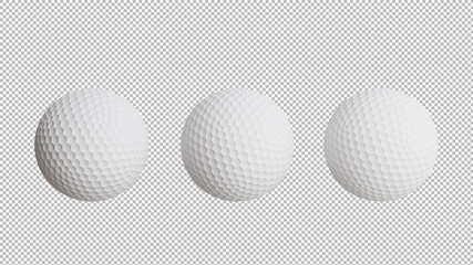 3d render of golf ball isolate on transparency,with clipping path