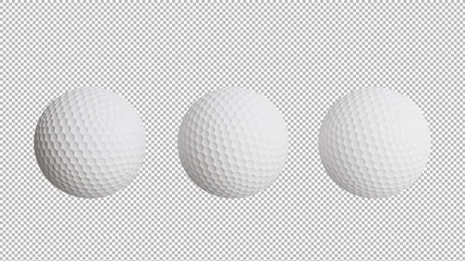 Poster 3d render of golf ball isolate on transparency,with clipping path © KWstudio