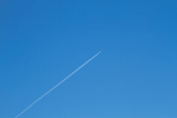 line, nature, space, speed, airliner, transport, contrail, clear, high, aviation, white