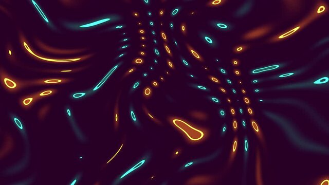 4K Seamless loop Bright modern abstract retro background with multicolored simple moving geometric shapes . Seamless loop