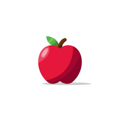 flat design cartoon apple fruit. vector illustration