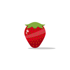 flat design cartoon strawberry fruit. vector illustration