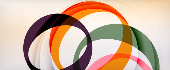 Obraz premium Ring geometric shapes, o letter repetition wallpaper. Abstract background for business or technology presentations, internet posters or web brochure covers