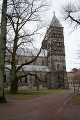 Lund Cathedral in Winter in Skåne, Sweden