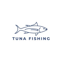 tuna fish logo emblem label seafood vector icon