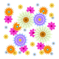 Vector graphics - a beautiful bright floral pattern on a white background. Concept-summer greeting card