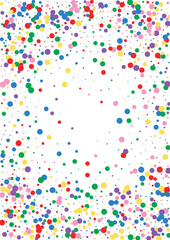 Red Circle Banner Background. Round Top Texture. Orange Catching Dot. Multicolored Design Confetti Illustration.