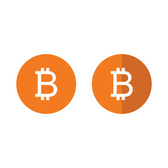 Bitcoin cryptocurrency gold round symbol flat vector icon for apps and websites