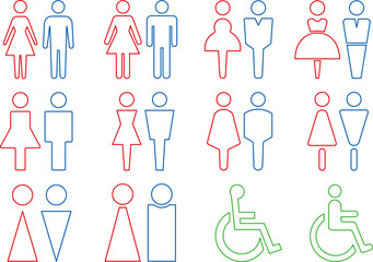 トイレの男女のアイコン集 © 四郎丸