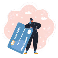 Illustration of thief with a credit card