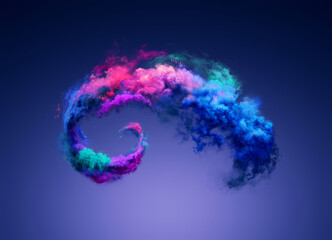 Fototapeta premium Amazing explosion of pink and blue powder