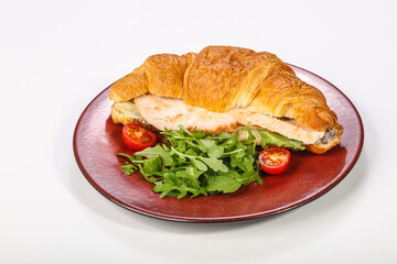 Fresh Croissant with chicken breast