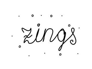 Zings phrase handwritten. Modern calligraphy text. Isolated word black, lettering