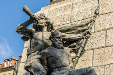 Obraz premium Krakow Poland August 2020. Grunwald Monument, Krakow, old Town, Lesser poland Poland