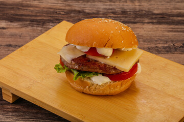 Delicous burger with tuna fish