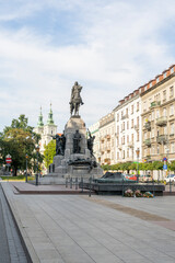 Fototapeta na wymiar Krakow Poland August 2020. Grumwald Monument, Krakow, old Town, Lesser poland, Poland Europe