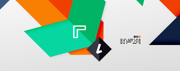 Shiny color triangles and geometric shapes vector abstract background