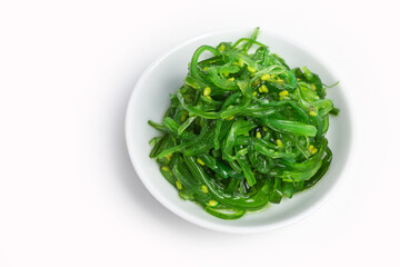 fresh green wakame seaweed salad © seramoje