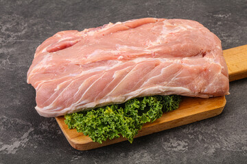 Raw pork loin for cooking